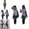 Exquisites Hatsune Miku Vocaloid Cosplay Kostüm Perücke Oberteile Kleid Krawatte Komplettes Outfit