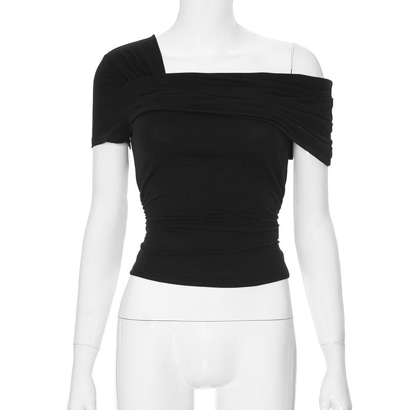 Autumn Backless One-Shoulder Shirred Top for Women