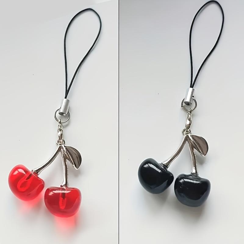 1 Stück künstlicher Kirschanhänger, Kreatives künstliches Obstornament, Geeignet für Handyhüllen, Lanyards und Anhänger, Ist ein kleines Geschenk für Mädchen
