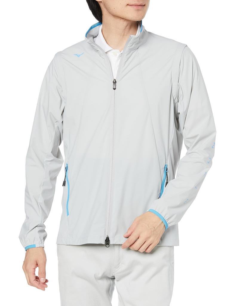 Golf Water Gray [Mizuno] Wear, Multi-Windbreaker Jacket, Vest, 2-Way, Repellent, Stretch, Windproof, Men's,