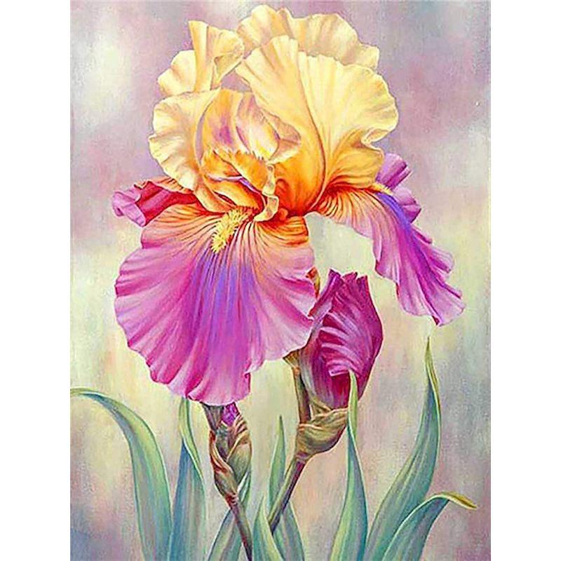 5d DIY Diamond Painting Flower Full Square Drill Diamond Embroidery Iris Mosaic Rhinestone Craft Kit Home Wall Decor