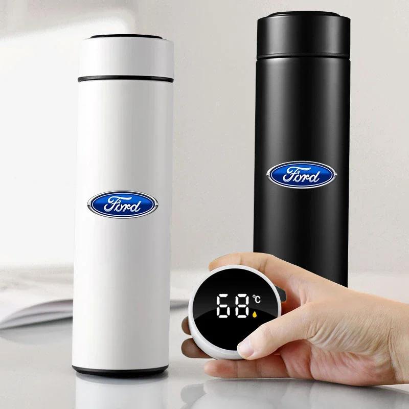 Focus Hot For Ford Intelligent Car Thermos Cup Tea Coffee Vacuum Flask Temperature Display Water Bottle For Ford Focus 3 2015-20