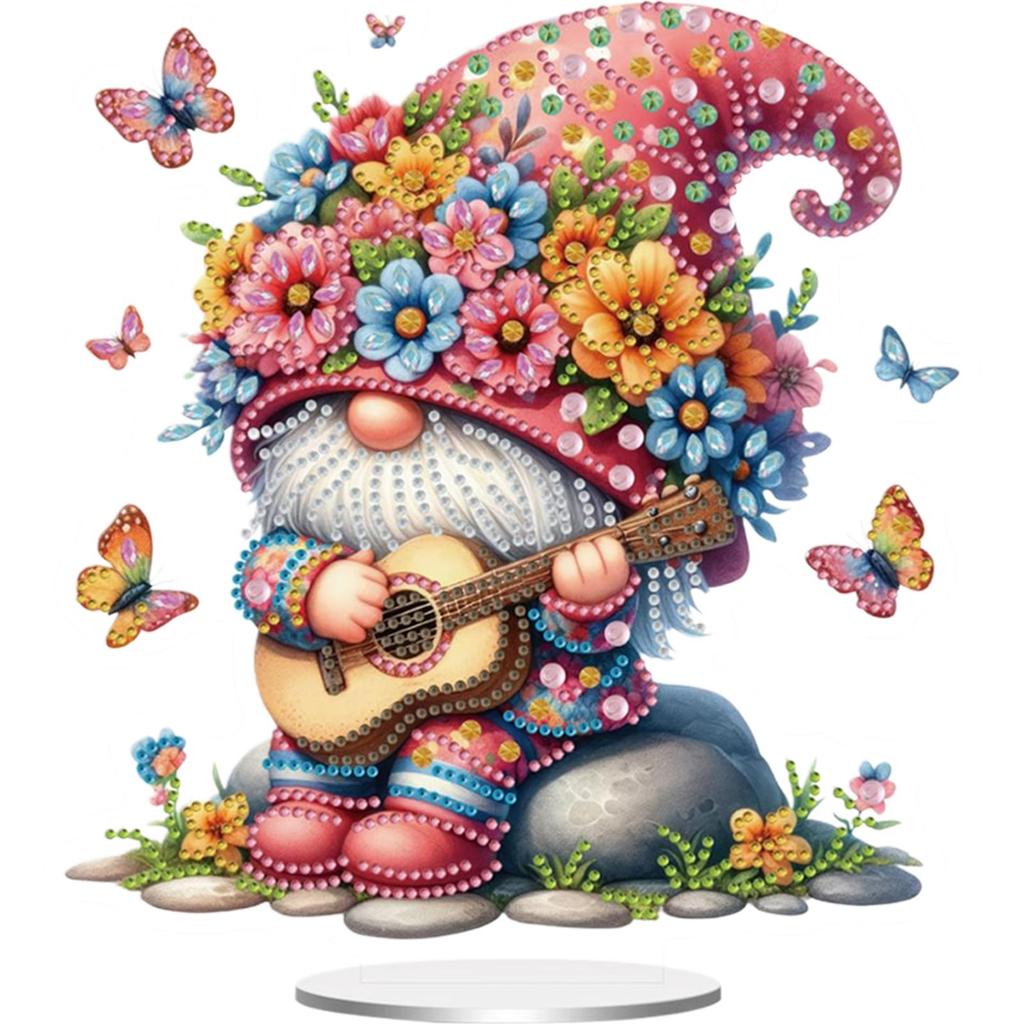 Akrylové speciální tvarované flétnové gnómy Diamond Painting Stolní ozdoby Sada Stolní Diamond Art sady Kamínky Stolní ozdoby