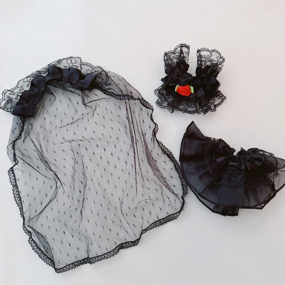 

1 комплект Платье для куклы Лабубу с розовым цветком 17 см, черная хлопковая одежда для куклы, детские игрушки для девочек чёрный