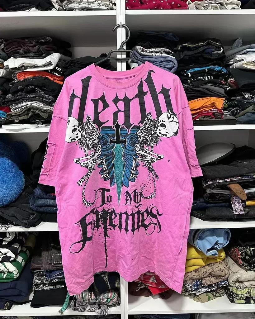 Y2K American Harajuku Kawaii Cotton Tee Oversized Street Summer Unisex Fashion Short Sleeve Loose Casual Soft T Shirt