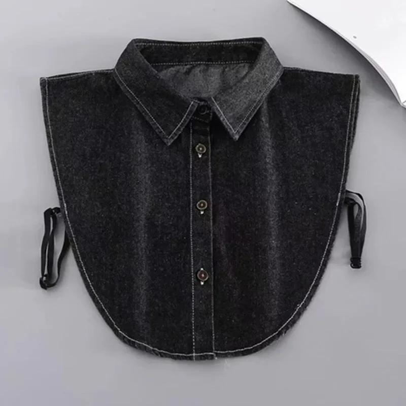 Fashion Front Tie White Fake Collar for Women Stand Detachable Collar Fake Girls Vintage Lace Ladies False Blouse Collar