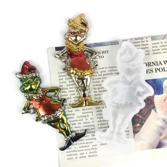 Christmas Ornament Resin Molds Silicone Casting DIY Craft Supplies for Keychain Pendant Making Glue Mold for Ornaments Amulets Pendants