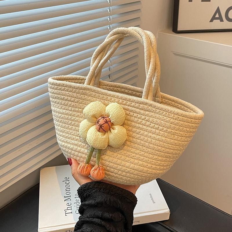 Wholesale bag new summer hand-held women's bag design casual woven bag cotton rope