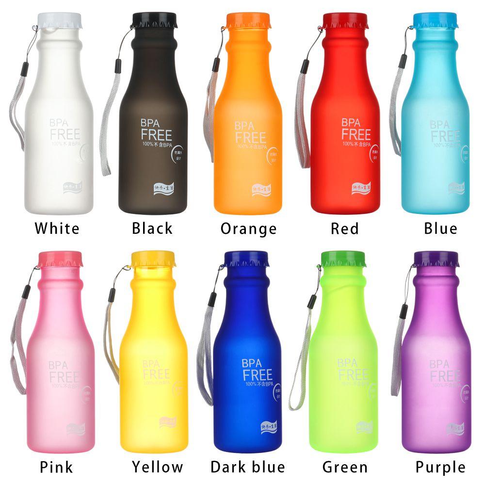 550ml Unbreakable Water Bottle Sports Drinking Bottle Cycling Traveling Running Climbing Plastic Portable Dull Polish Cup