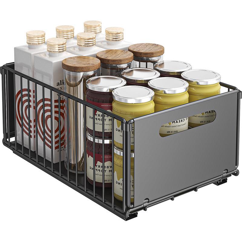 Pull-Out Kitchen Organizer: Sliding Rack for Bowls, Dishes, Spices & Under Sink Storage