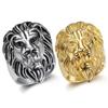 Ring new hip hop jewelry gold plated lion head men's ring