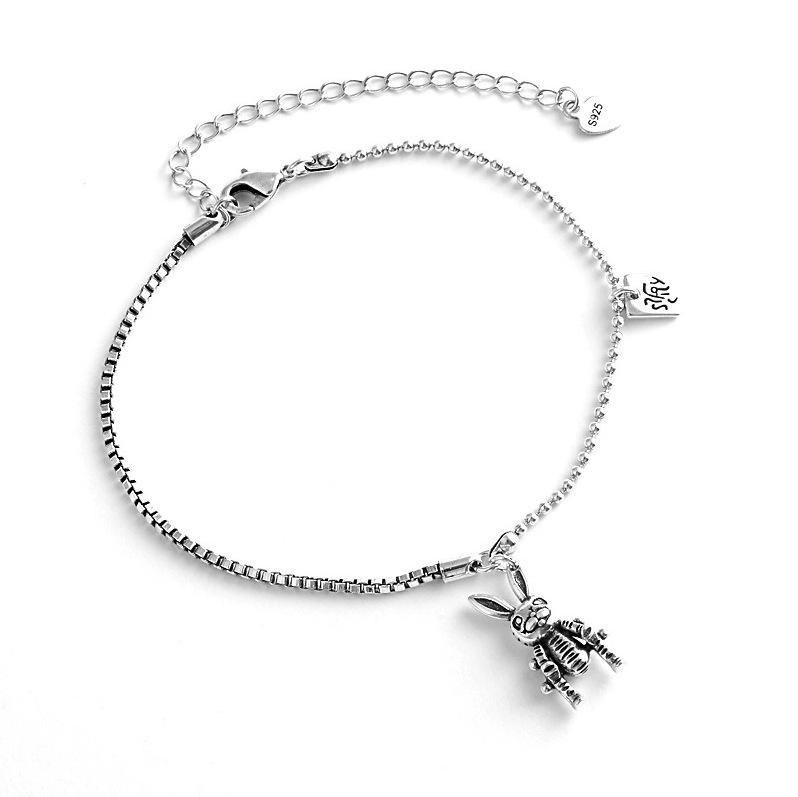 Personalized Retro Box Chain Bracelet - Elegant Silver, Versatile Japanese-Korean Inspired Couple's Jewelry for Women