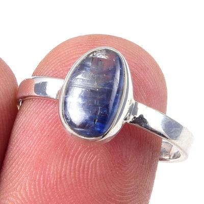 Natural Kyanite Gemstone Handmade 925 Solid Sterling Silver Ring Size 8 L6p10
