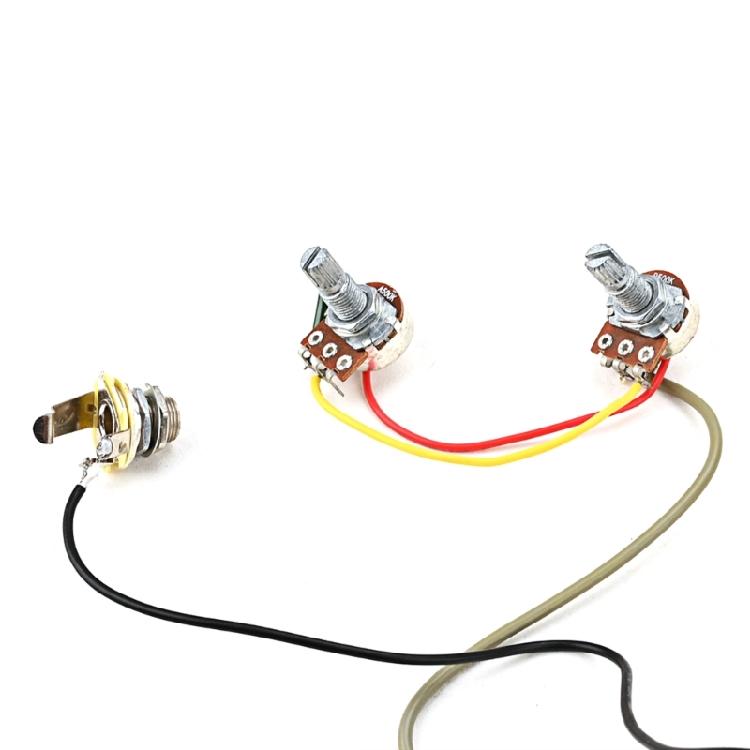 Guitar Wiring Harness 3 Way A500K 1V 1T and Jack Prewired Guitar Wiring Hareness