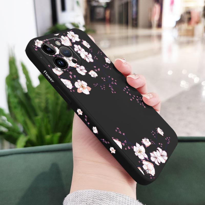 Good Luck Flower Phone Case For iPhone 17 Air 16 16e Pro Max Plus Mini Liquid Silicone Soft Cover