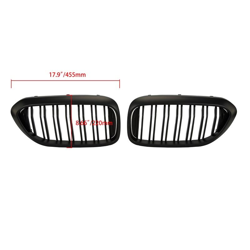 For BMW 5-series G30 Sedan/G31 Wagon 2017-2020 Pre-Facelift Matte Black Grille Car Front Hood Grill Kidney Grilles Racing Grill Dual Line