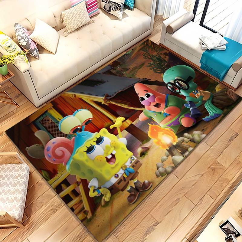 Funny S-SpongeBob Patrick Star Cartoon Living Room Non-Slip Area Rug Soft Carpet for Bedroom Playroom Sofa,Home Decor Doormat