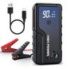 PSE Certified 12V Car Jump Starter Engine Starter with Smart Clips, 200A Peak Current, High Capacity Mobile Battery & Built-in Emergency/Car LED Light