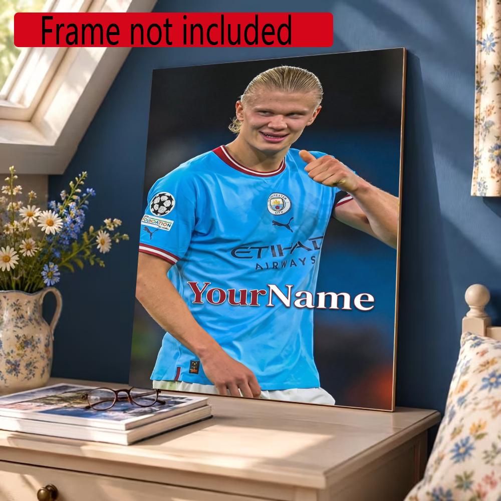 Haaland Customize Your Name Diamond Painting Round Diamond Diy Frameless Holiday Artwork Suitable For Home Office Wall Decoration