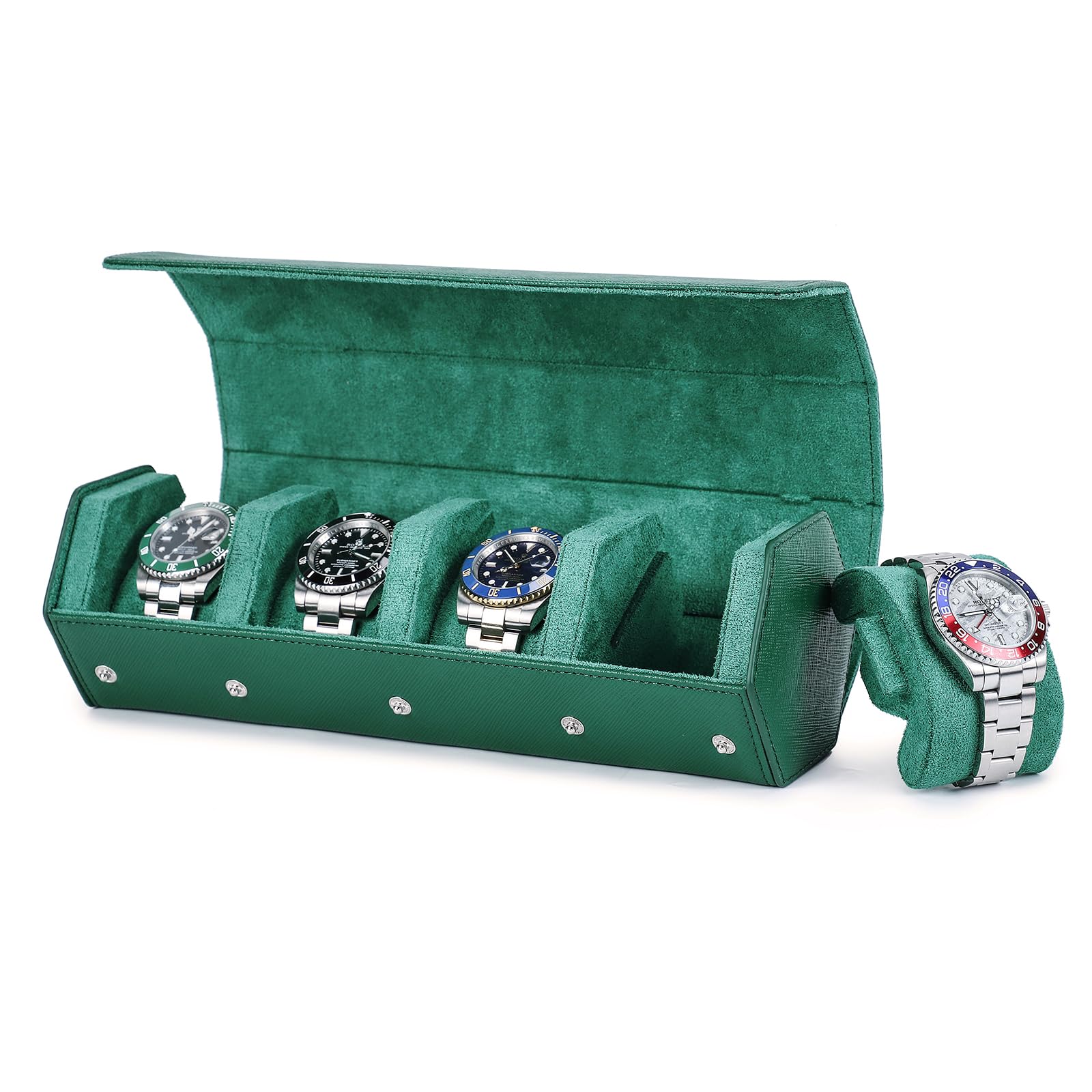 

Contact s Family Watch Roll, 4-Watch Hexagonal Retro Watch Case, Genuine Leather Watch Case, Watch Storage Box, Luxury Velvet Interior Leather Metal