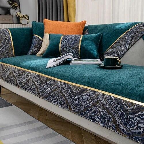 

Сращенный жаккардовый коврик для дивана, современный минималистичный синель, утолщенный чехол для дивана, нежное украшение для дома, гостиной, спинка, полотенце 110x180cm 1pcs