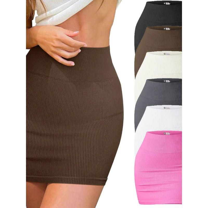 Slim-Fit Ribbed Mini Wrap Hip Skirt Girl Silm Rib Mini Bodycon Dress Female