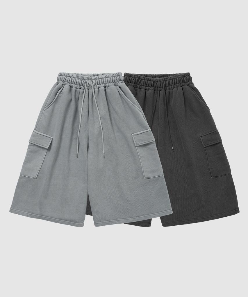 ANDAGAIN Washed Cargo Bermuda Sweatpants