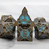 Metal coc running dice dnd dragons and dungeons multi-faceted rpg dice cthulhu d20 board game