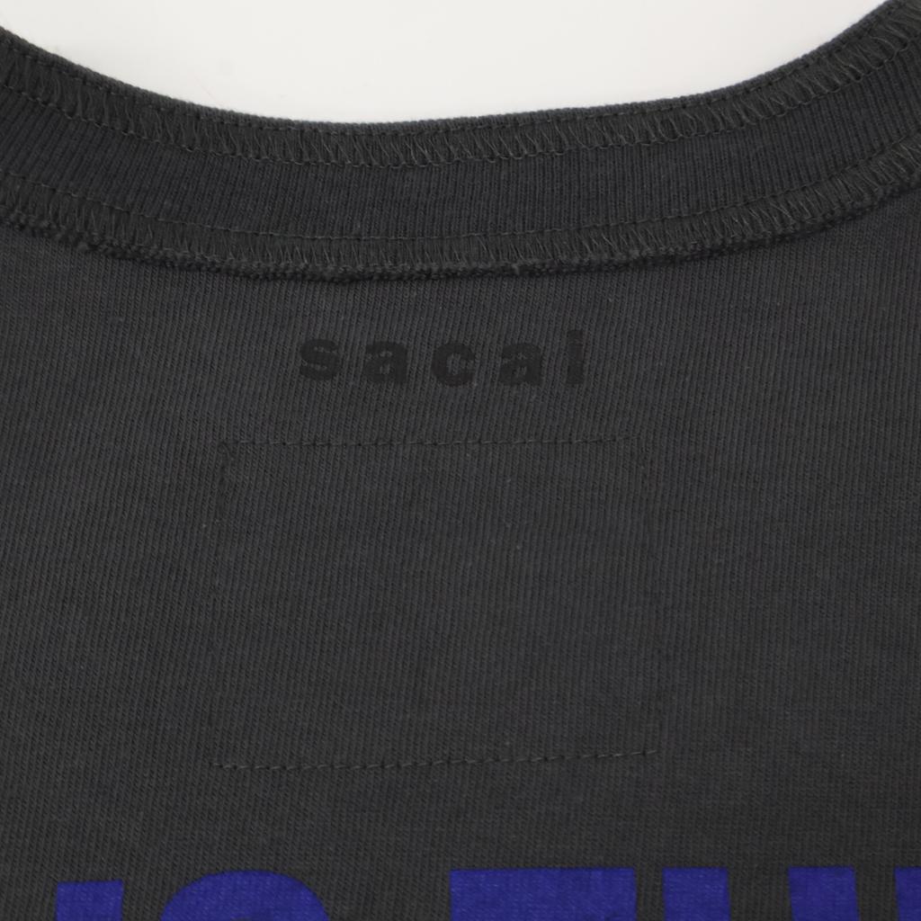 Sacai Gray 24-0896S Graphic Print T-shirt Tops 5 grayUsed