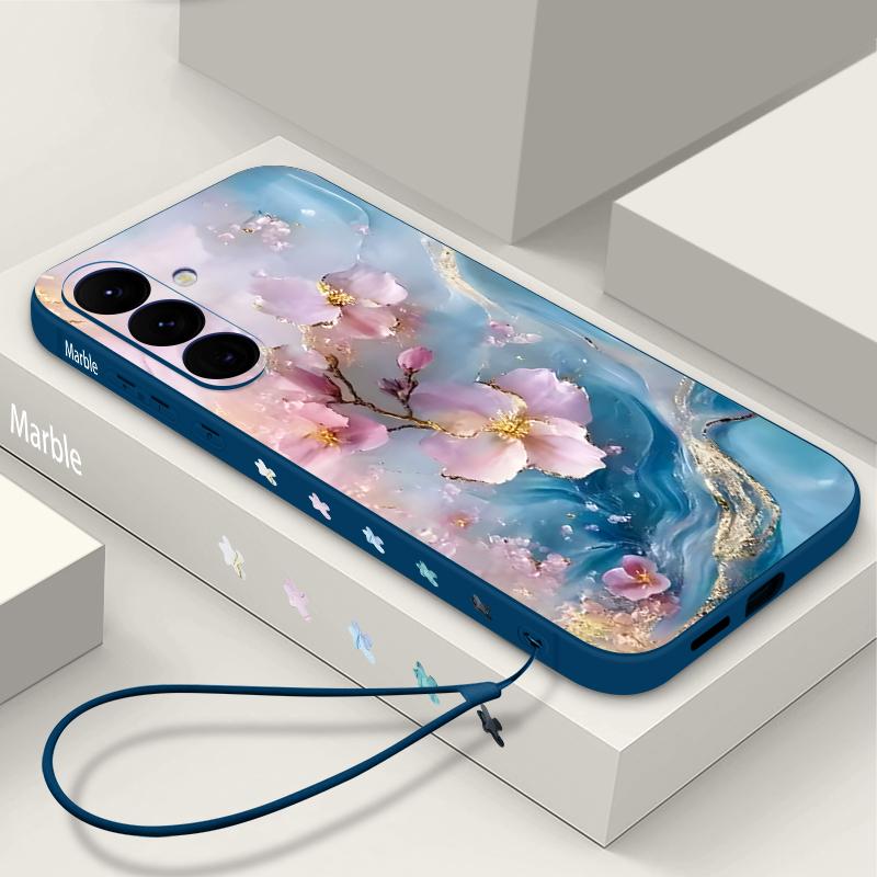 Golden Marble Pattern Case For Samsung Galaxy S26 S25 Ultra S24 S23 S22 Plus S21 FE A15 A16 A17 A35 A36 A54 A55 A56 5G Soft Cover