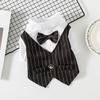 Ropa para mascotas Camisa para perro Esmoquin para perro Camisa con pajarita para perro niño Fiesta de boda Bulldog Pug Disfraz de cachorro Mascota Teddy Trajes finos de verano