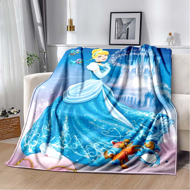 6 Größen Prinzessin Cinderella Cartoon Weiche Flanell Flauschige Decke Campingdecke für Kinder Sofa Überwurf Dünne Decke Weibliches Geschenk