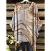 Bohemio Chic Oversize de Moda Estampados Étnicos Dobladillo Irregular Cuello Redondo Ropa Moda Ropa de Mujer Versátil Ropa para Mujer