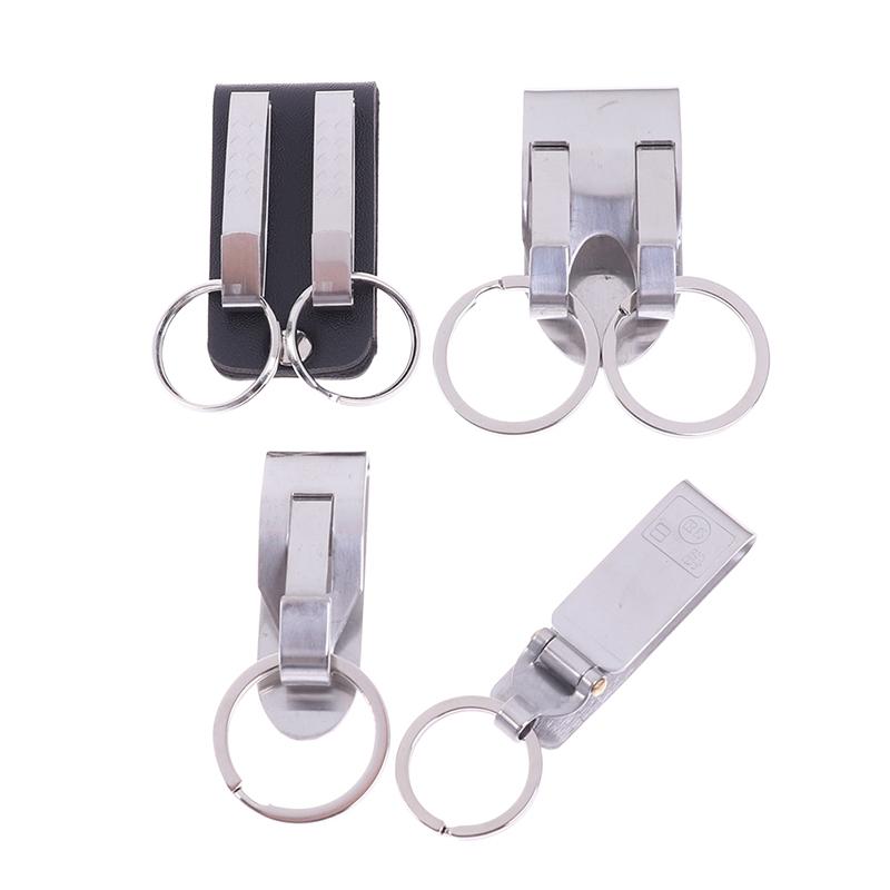 Porte-clés à libération rapide en acier inoxydable, clip de ceinture, mousqueton, porte-anneau, boucle