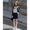 TonLion Women's 2025 Fall American Lettering Contrast Raglan Knit Polo