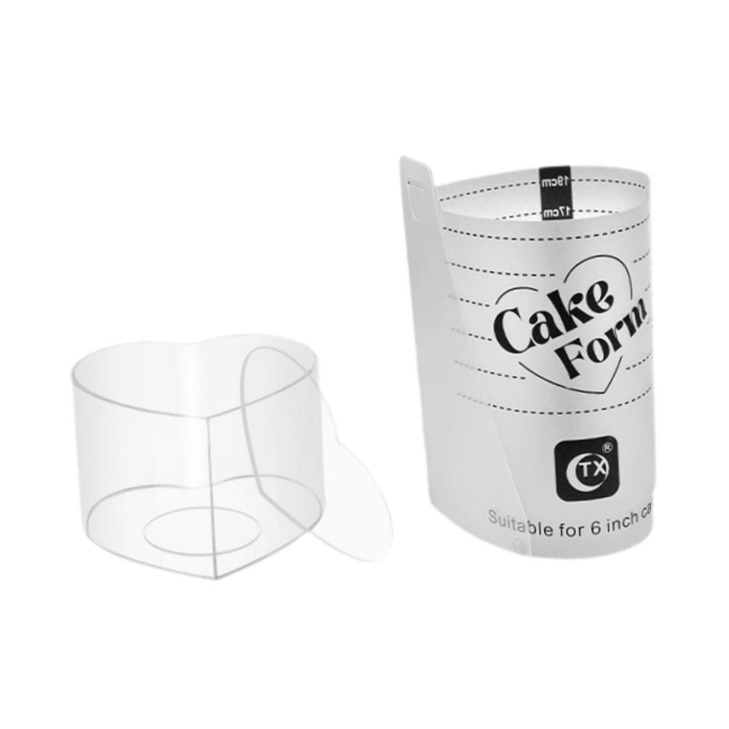 Heart Cake Disc Practical Acrylic with Form for Home Kitchen Restaurant 6inch