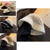 Black Knitted Fisherman Hat Women's Winter Korean Style Fashionable Wide Brim Cap