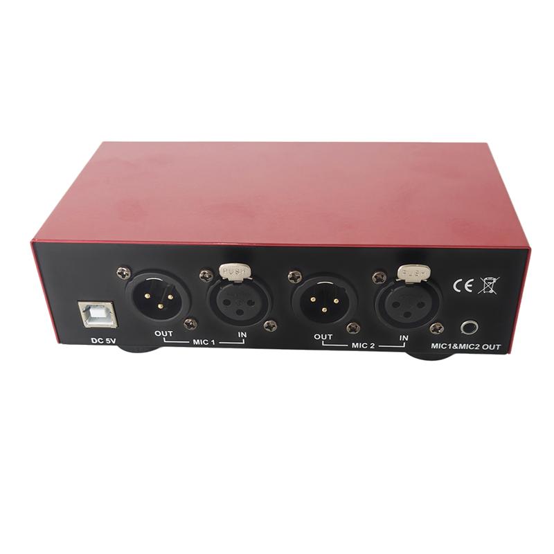 USB Dual gemischter Ausgang Phantomspeisung 48V für Kondensatormikrofone Aufnahmegeräte Standard