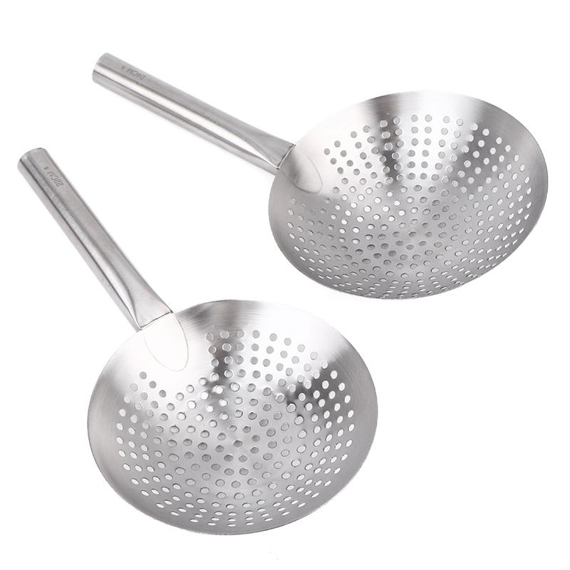 Thickened 304 Stainless Steel Noodles Spoon Colander With Long Handle Oil Skimmer Food Strainer Sieve Skimmer Scoop Kitchen Tool