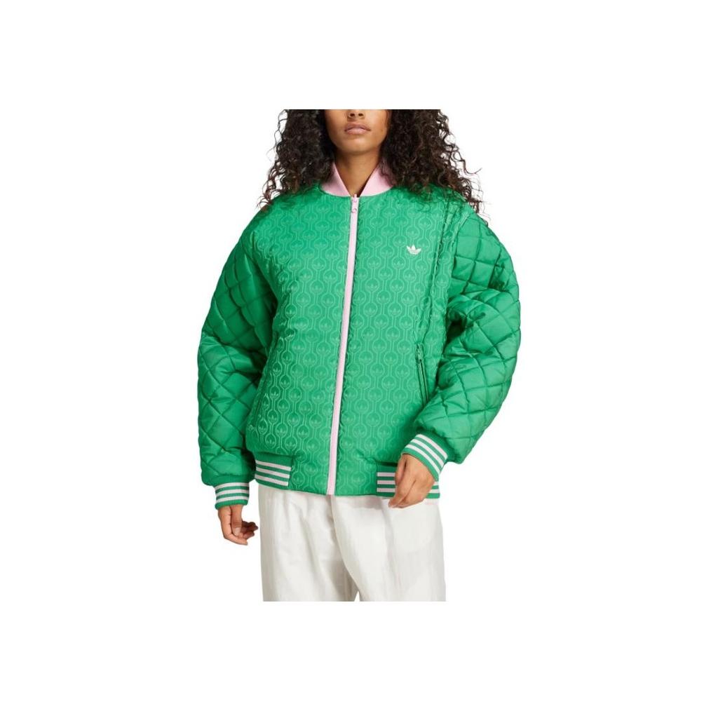 Adidas Originals All-Over Print Reversible Zip-Up Baseball Collar Pilot Long Sleeve Jacket Women jackets Multicolor JN7656