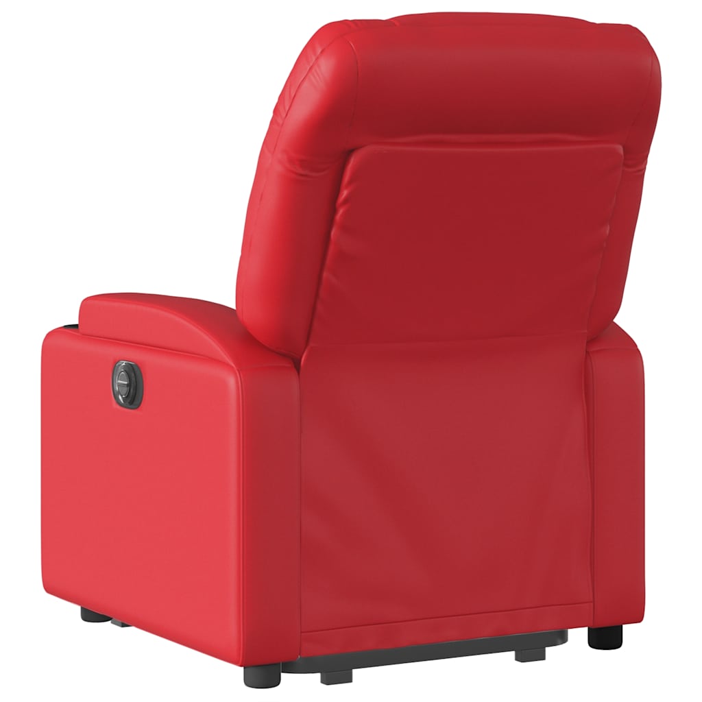 Vidaxl Reclining Chair with Standing Aid and Massage, Electric, Red