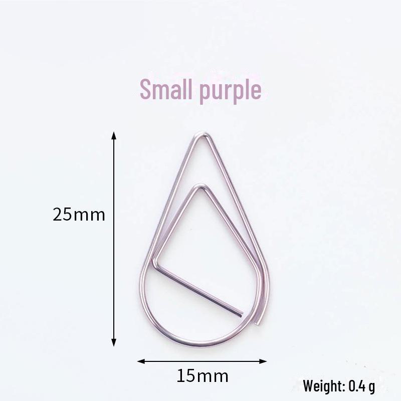Agrafă de Hârtie Proaspătă și Simplă în Formă de Picătură de Apă - Marcaj Metalic Drăguț Rechizite de Birou pentru Caiete și Decorațiuni de Papetărie.