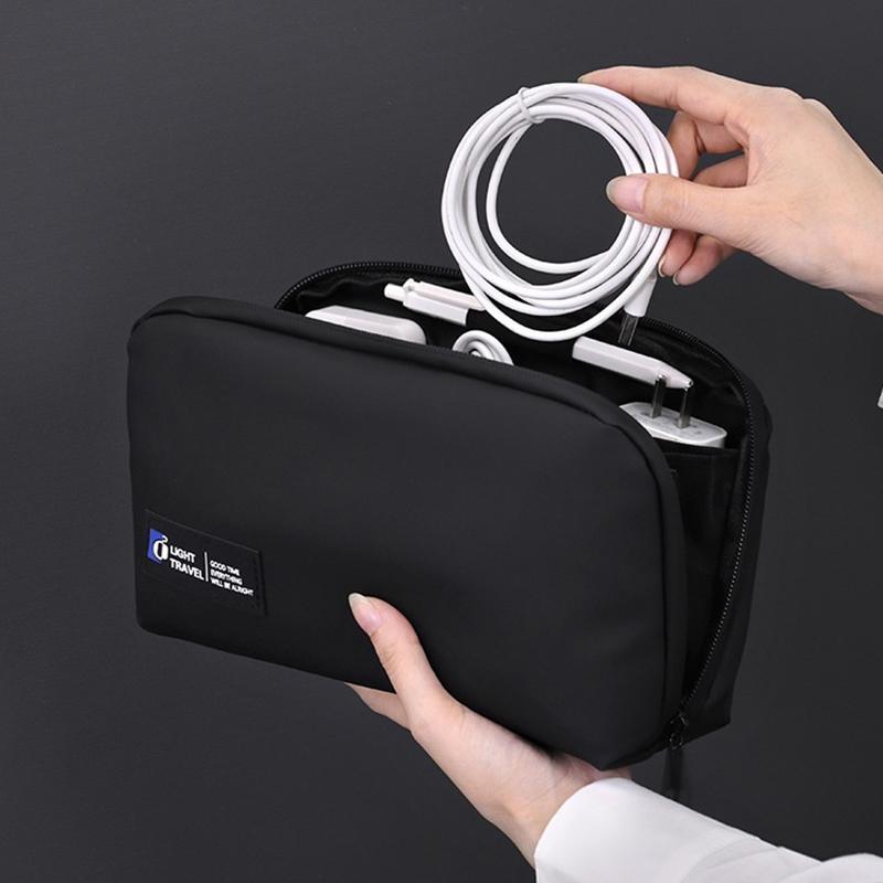 Functional Power Bank, USB, Charger, Cord, & Cable Travel Storage Bag; Waterproof Organizer for Hard Disk