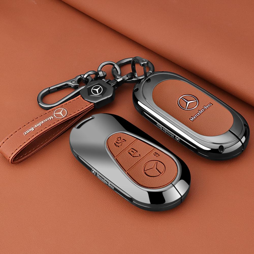ZJH5   Leather Smart Remote Key Protector Car Key Case Cover For Mercedes Benz A C E S GLC GLE GLB W204 W205 W206 W212 W213 W221 W223