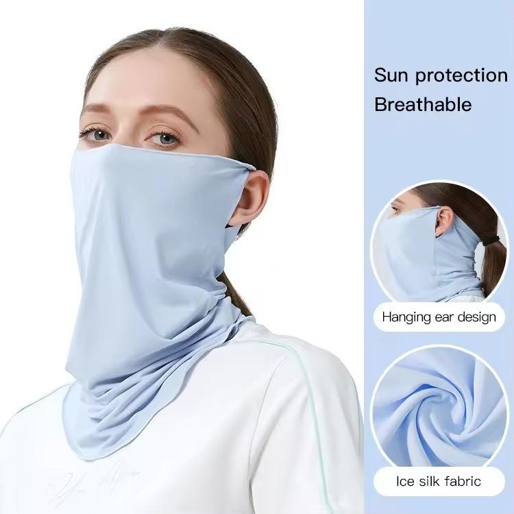 

Outdoor Cooling Face Breathable Bandanas Scarf neck Gaiter With Ear Loops for Cycling Running Fishing for Women & Men небо синє кольору