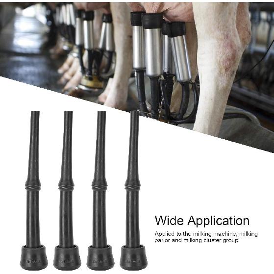 Fdit 4Pcs Rubber Milking Liner Goat Cattle Use Milking Liner Parts Milking Machine Accessories for Breeding Industry(Black)