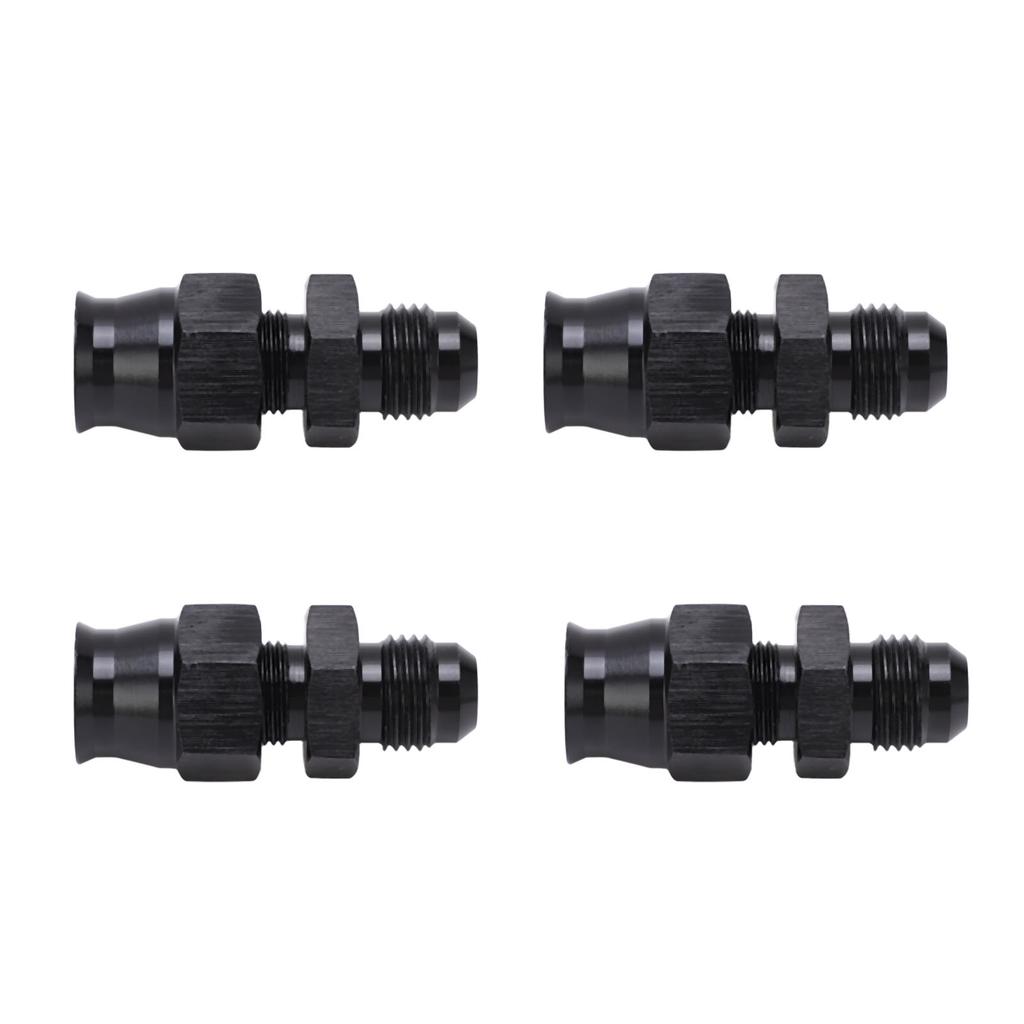 4PCS AN6 Adapter Male Thread Aluminium Alloy Leakage Proof with Brass Ferrule for Liquid Gas Diesel Oil 5 16in