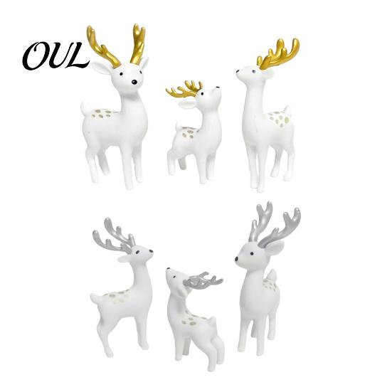 Small Animal Figure for Moss Micro Landscape 3 Pcs Mini Deer Figurines, Cute Woodland Decoration, Miniature Versatile Landscaping Accessory