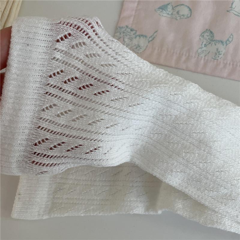 Women's New Sweet Hollow Mesh Solid Color Long Leg Socks