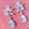 European and American fashionable women's sweet water droplet temperament elegant personality creative pear shaped earrings dinner earrings